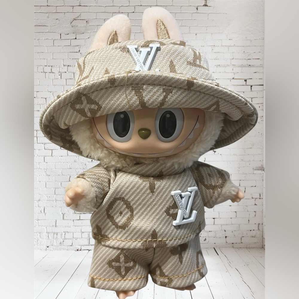 Beige and White outfit for labubu (Doll not included )
